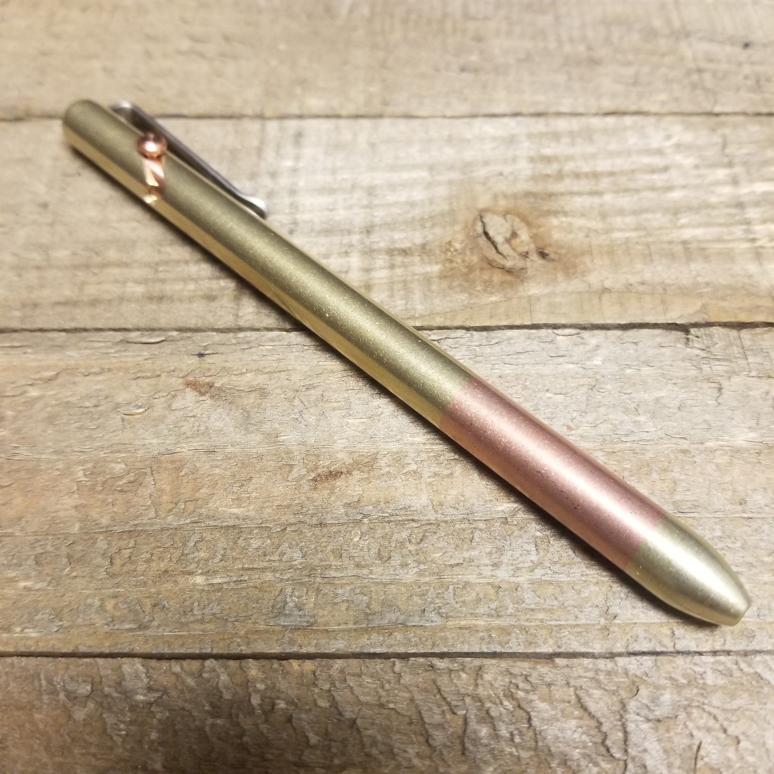 Brass with Aluminum or Copper Grip EDC Bolt Action Pen – Honey Badger  Arsenal