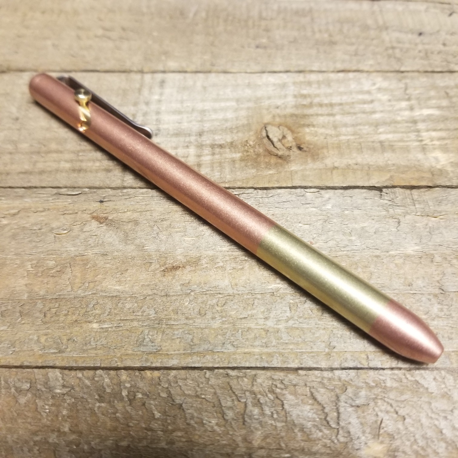 Copper with Aluminum or Brass Grip EDC Bolt Action Pen – Honey Badger  Arsenal