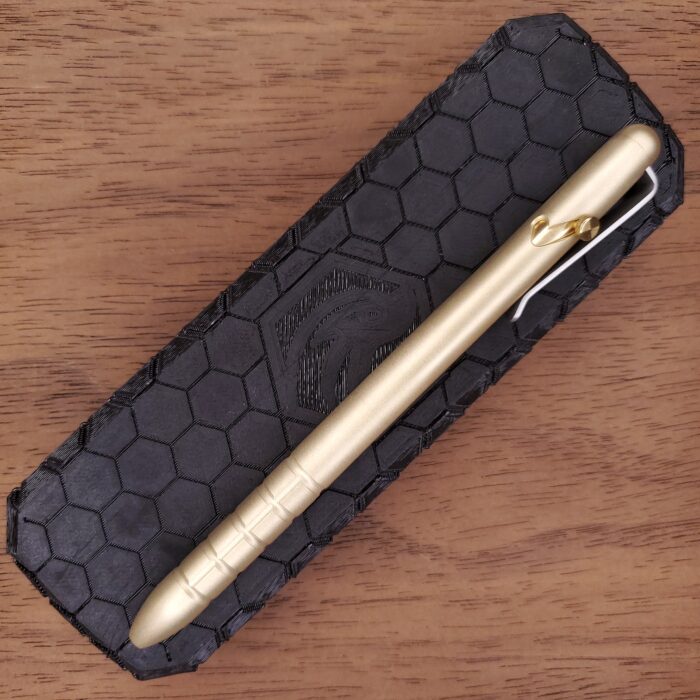 Brass EDC Bolt Action Pen V4 Frag Grip - Honey Badger Arsenal